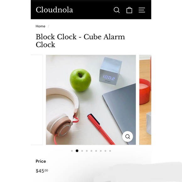 NWT CLOUDNOLA Block Clock - Cube Alarm Clock - Picture 2 of 7